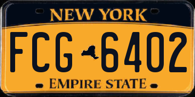 NY license plate FCG6402