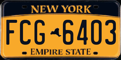 NY license plate FCG6403