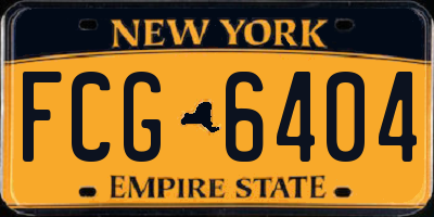 NY license plate FCG6404