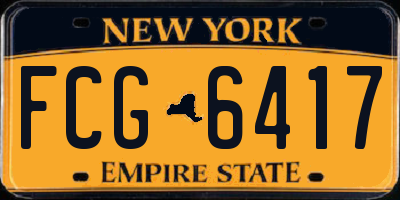 NY license plate FCG6417