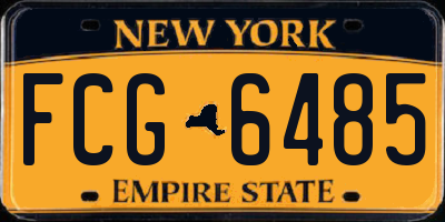 NY license plate FCG6485