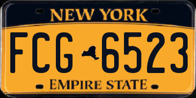 NY license plate FCG6523