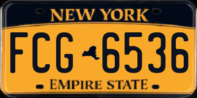 NY license plate FCG6536