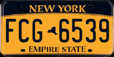 NY license plate FCG6539