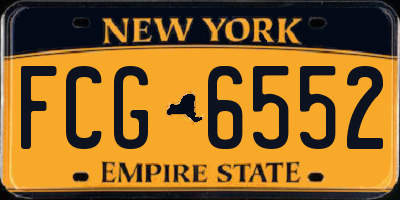 NY license plate FCG6552