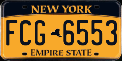 NY license plate FCG6553