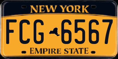 NY license plate FCG6567