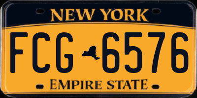 NY license plate FCG6576