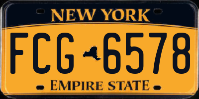 NY license plate FCG6578