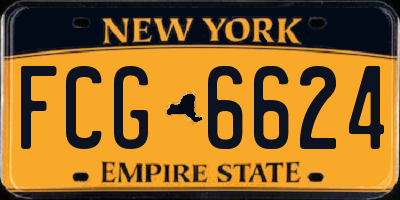 NY license plate FCG6624