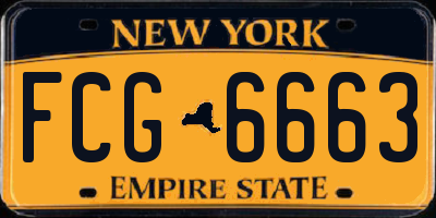 NY license plate FCG6663