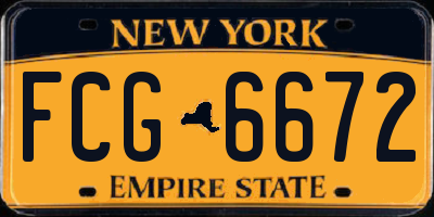 NY license plate FCG6672