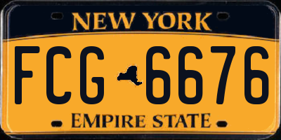 NY license plate FCG6676