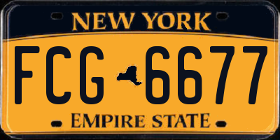 NY license plate FCG6677