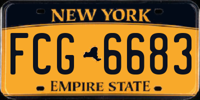 NY license plate FCG6683