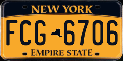 NY license plate FCG6706