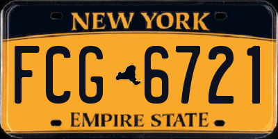 NY license plate FCG6721
