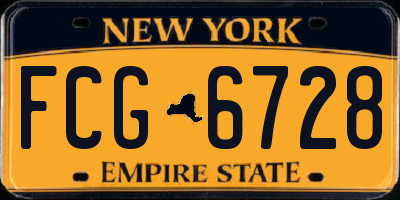 NY license plate FCG6728