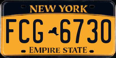 NY license plate FCG6730