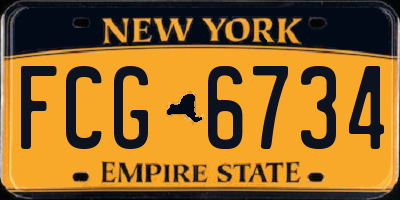 NY license plate FCG6734