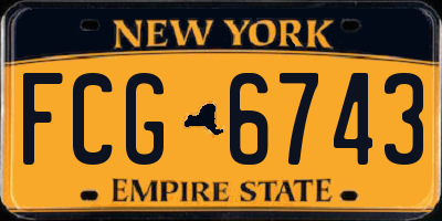 NY license plate FCG6743