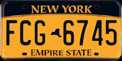 NY license plate FCG6745