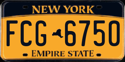 NY license plate FCG6750