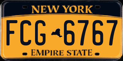 NY license plate FCG6767