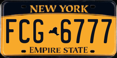 NY license plate FCG6777