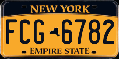NY license plate FCG6782
