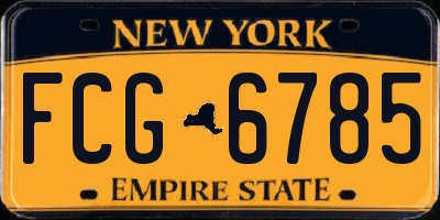 NY license plate FCG6785