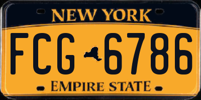 NY license plate FCG6786