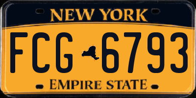 NY license plate FCG6793