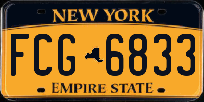 NY license plate FCG6833
