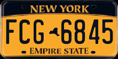 NY license plate FCG6845