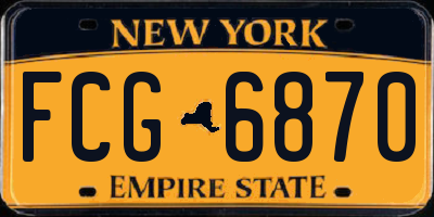 NY license plate FCG6870