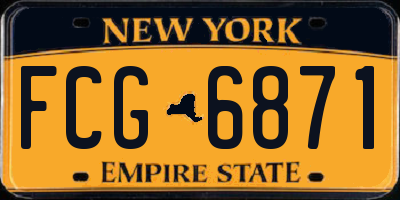 NY license plate FCG6871