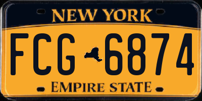 NY license plate FCG6874