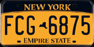 NY license plate FCG6875