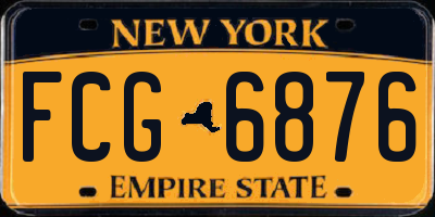 NY license plate FCG6876