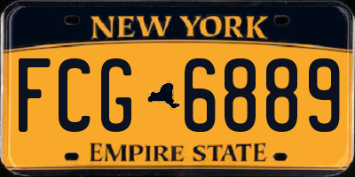 NY license plate FCG6889