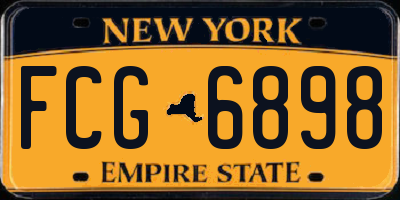 NY license plate FCG6898