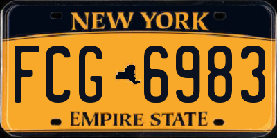 NY license plate FCG6983