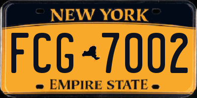 NY license plate FCG7002