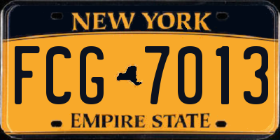 NY license plate FCG7013