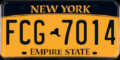 NY license plate FCG7014
