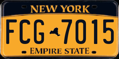NY license plate FCG7015