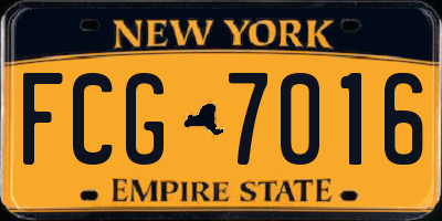 NY license plate FCG7016