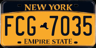 NY license plate FCG7035