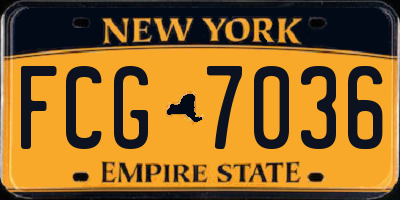 NY license plate FCG7036